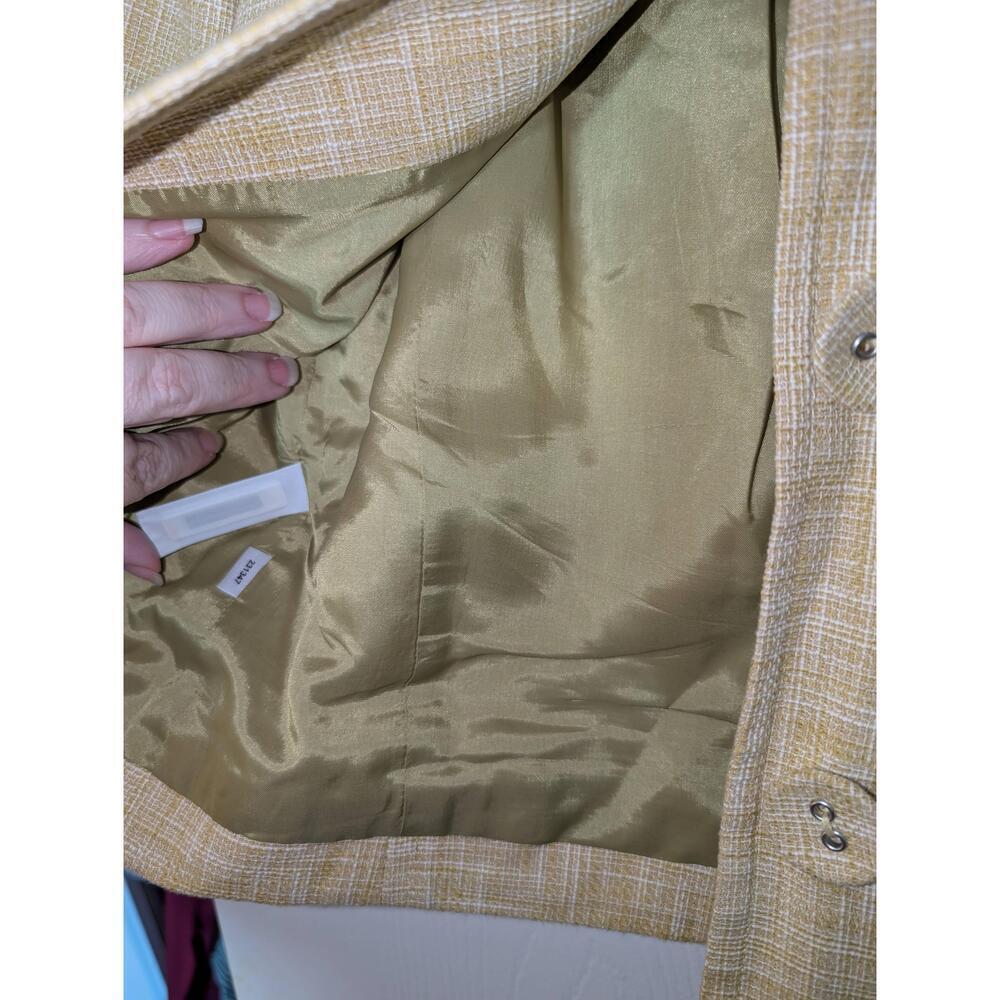 Ann Taylor Loft Yellow Plaid Blazer Womens Size 6 - Picture 3 of 5